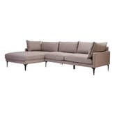 Troyes Grey Three Seat Left Chaise Sofa - Sofa