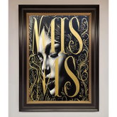 Typography Queen Framed Poster - B0 (100 x 141 cm) / Black Gold - Framed Print
