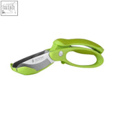 Tyri lime green vegetable cutter with lime green plastic ergonomic handle and stainless steel blade for easy cutting