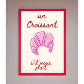 Un Croissant Framed Wall Art - B0 (100 x 141 cm) / Neon Pink - Framed Print