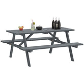 Outsunny Outdoor Wooden Picnic Table Bench Garden Patio Pub Chair 4 Seats