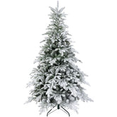 HOMCOM 6 Ft Artificial Christmas Tree with Realistic Snow Branches, LED Lights
