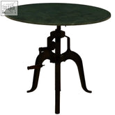 Dark green marble top vasco small bar table with black metal adjustable pedestal base small bar table