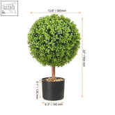A lush green spiral artificial plant in a sleek black pot made of plastic pe for decorative use
