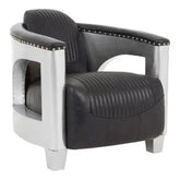 Victor Black Leather Sofa Chair - Arm Chair