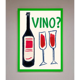 Vino Wine Framed Wall Art - B0 (100 x 141 cm) / Neon Dark Green - Framed Print