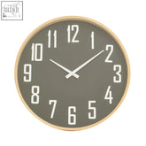Minimalist vitus black wall clock with light wood frame, dark gray face, and white numerals for modern decor