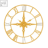 Vitus gold and silver wall clock with roman numerals and starburst center perfect silver wall clock decor