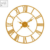 Vitus gold finish wall clock with gold-toned roman numerals and slender hands for stylish timekeeping