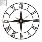 Black metal vitus wall clock with roman numerals and a cross-shaped center perfect for stylish wall decor