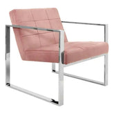 Vogue Pink Velvet Lounge Chair - Arm Chair