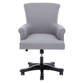 Walford grey home office chair with gray upholstered fabric and black five-star base for home office use