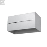 Silver aluminum wall lamp lobo with a horizontal slot designed for modern g9 light bulb use