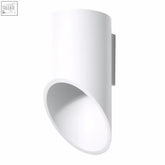White cylindrical aluminum wall lamp with sleek modern design and g9 light bulb for focused lighting