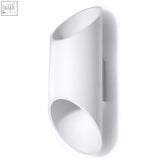 White cylindrical aluminum wall lamp with sleek modern design and g9 light bulb for stylish indoor lighting