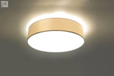 Beige wall lamp arena with white round shape loft design and soft diffused glow light bulb for modern spaces