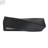 Black matte wall lamp ceramics and glass with sleek angular design and e27 light bulb socket modern style