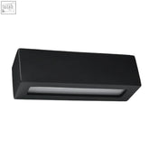 Black rectangular wall lamp ceramics glass vega modern design with e27 light bulb for sleek wall mounting