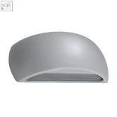 Gray semi-spherical ceramic wall lamp pontius with matte finish and g9 light bulb for modern outdoor use