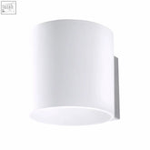 White cylindrical wall lamp glass vici with frosted glass diffuser and metallic bracket for modern indoor lighting