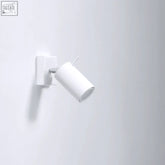 White cylindrical spotlight wall lamp ring with rotating tube design and gu10 light bulb for modern loft lighting