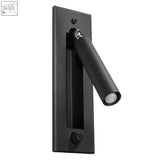 Black matte wall lamp steel enif with adjustable arm and sleek head designed for g9 light bulb use