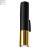 Black and gold steel wall lamp loopez with sleek modern design and gu10 light bulb for stylish indoor lighting