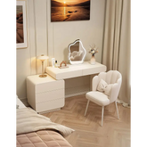 Ward Dressing Table With Side Cabinet & LED Mirror Cream