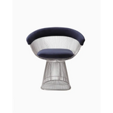 Warren Platner Dining Chair - Chrome Base, Dark Blue| DC Concept