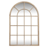 Washed Wood Arched Wood Window Mirror 135 cm - Mirrors