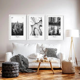 White and black art | set of 3 New York living room wall art - Wall art Prints