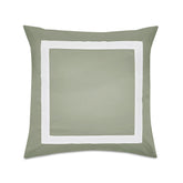 A sage green square pillow sham with a crisp white border perfect for adding style to your bed or sofa