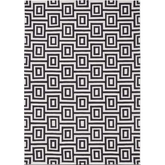Wool Labyrinth Rug White and Black - 80X150 cm - Rugs