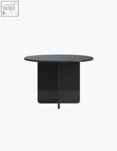Black round accent table with glass top and glossy finish perfect as a sleek round accent dining table