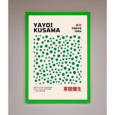 Yayoi Kusaman Tokyo 1984 Framed Wall Art - B0 (100 x 141 cm) / Neon Dark Green - Framed Print