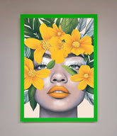 Yellow Flowers Head Framed Poster