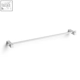 Zack carvo brushed stainless steel towel rail 66 cm with sleek chrome finish and minimalist square brackets