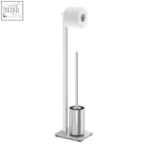 Modern carvo toilet butler stainless steel toilet paper holder and brush stand with sleek minimalist design