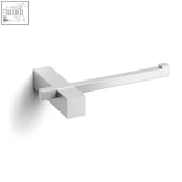 Modern chrome finished zack carvo brushed stainless steel toilet roll holder with clean geometric design