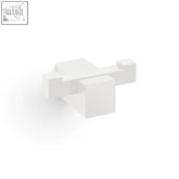 White minimalist stainless steel double towel hook zack carvo wall-mounted double towel rack