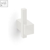 White minimalist wall-mounted carvo towel hook made of stainless steel with clean geometric design for towels
