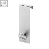 Stainless steel zack exit door hook with sleek cylindrical knob designed for door edge mounting premium rebate style