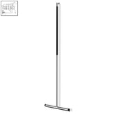 Silver and black jaz floor squeegee with long handle made of polished stainless steel for easy floor cleaning