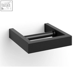 Black matte stainless steel zack linea minimalist rectangular wall-mounted toilet roll holder for bathroom use