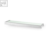 Zack linea bathroom shelf with brushed stainless steel frame and translucent glass top modern bathroom shelf design