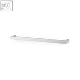 Zack Linea brushed stainless steel towel rail with sleek rectangular design in modern brushed stainless steel finish