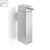Zack Linea modern stainless steel wall soap dispenser with brushed stainless steel finish and sleek rectangular design