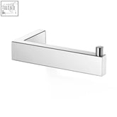 Chrome finished zack linea polished stainless steel toilet roll holder with sleek rectangular design and cylindrical post