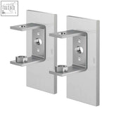 Silver metallic zack linea premium brushed steel wall bracket set with sleek design and hexagonal nuts for mounting