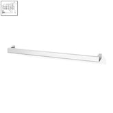 Zack linea premium polished stainless steel towel rail with modern chrome finish and sleek rectangular design
